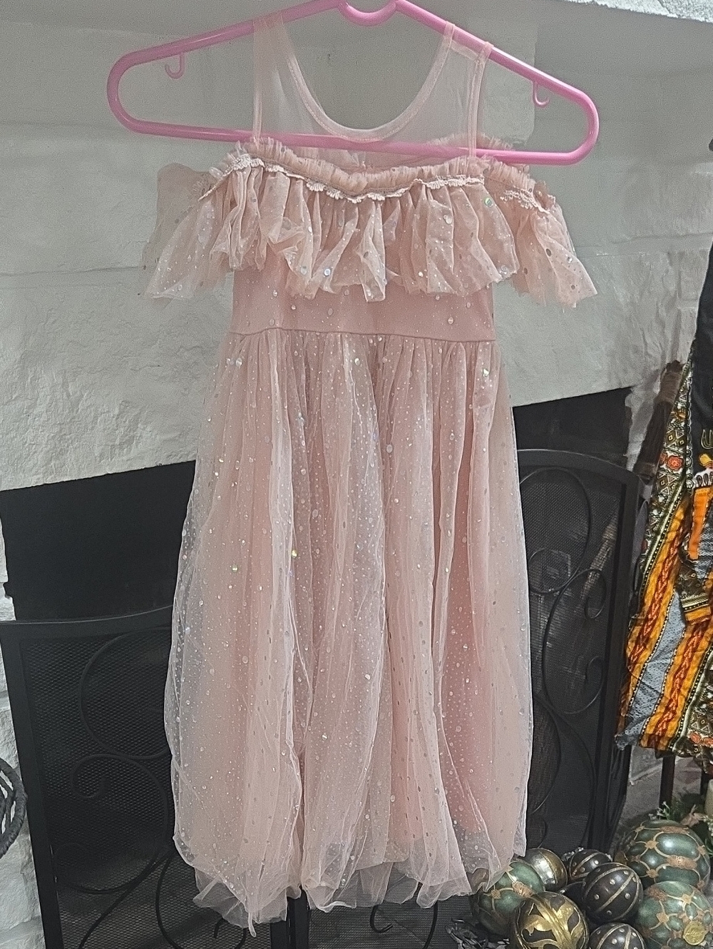 Girls Pink Sparkle Tulle Party Dress